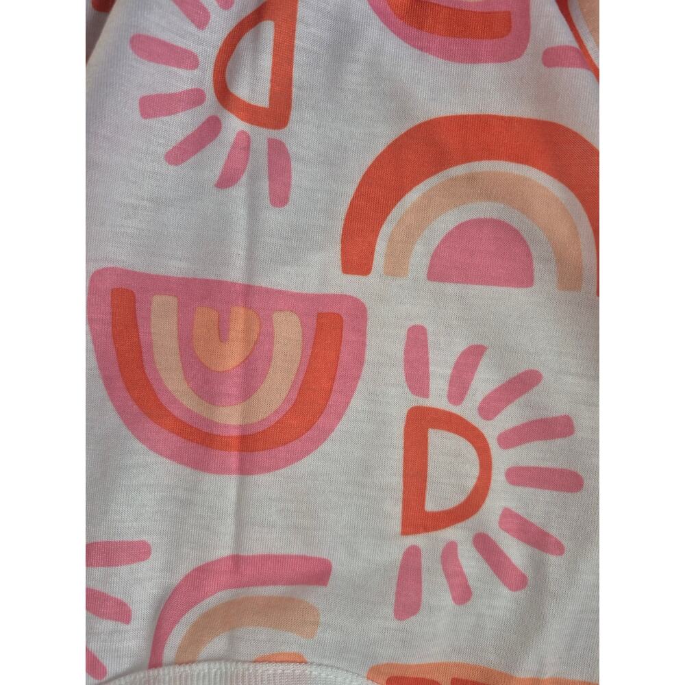 Carter's Shirt Girls Sized 3T Boho Rainbow Long Sleeve Crew Neck White Pink 8237 - Picture 4 of 7